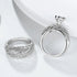 2 Pcs Double Layer 14K White Gold Plated Cubic Zirconia Women's Engagement Ring